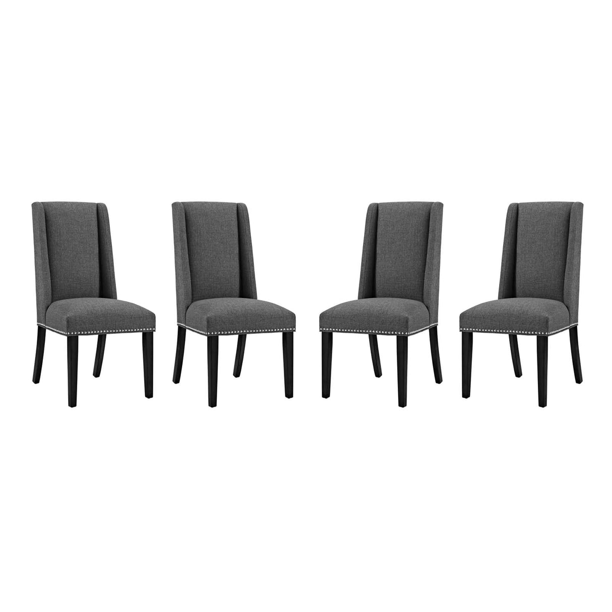 Baron Dining Chair Fabric Set of 4 - Elegant Heritage Style & Nailhead Trim