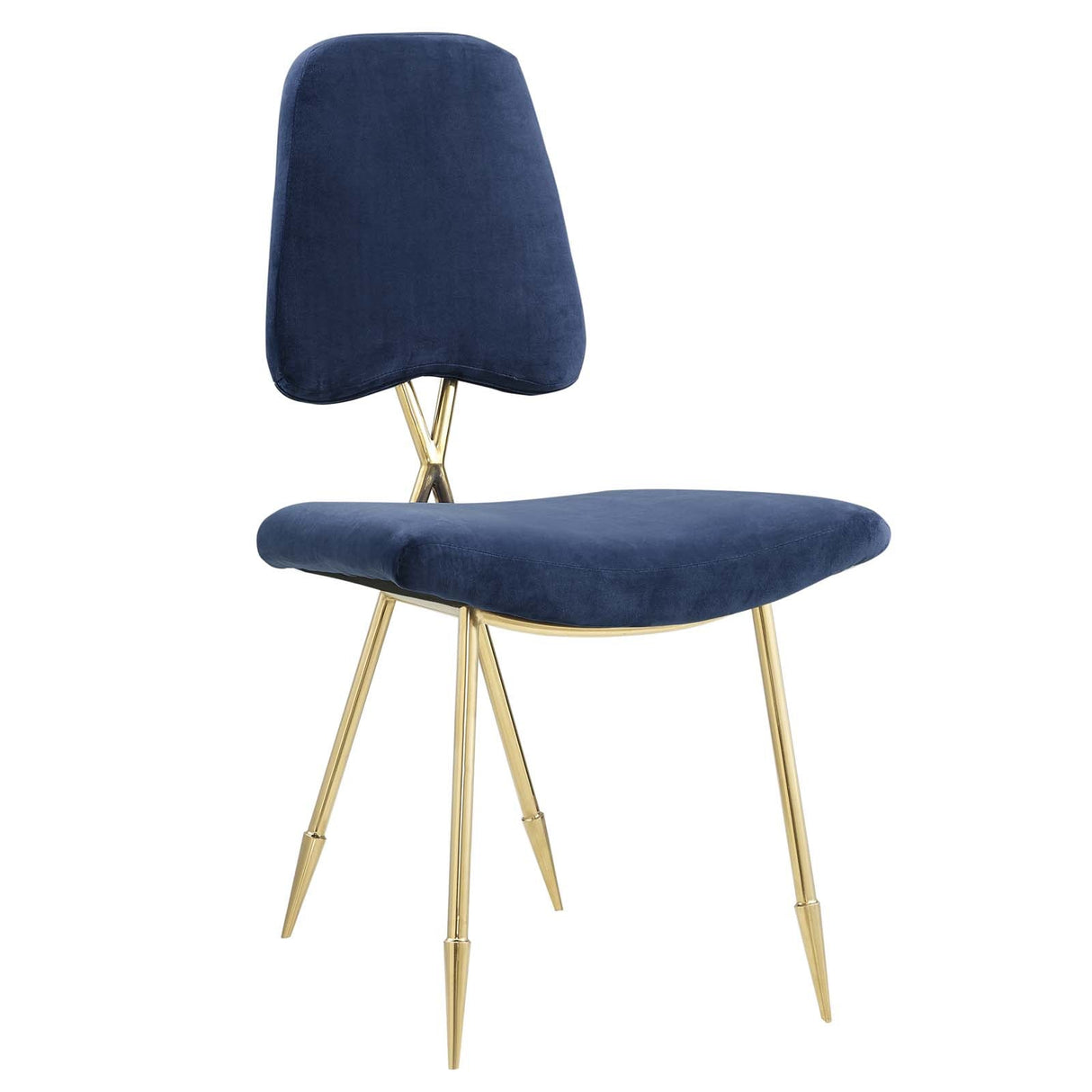 Ponder Performance Velvet Dining Side Chair Set of 2 - Modern Glam & Gold Stainless Steel