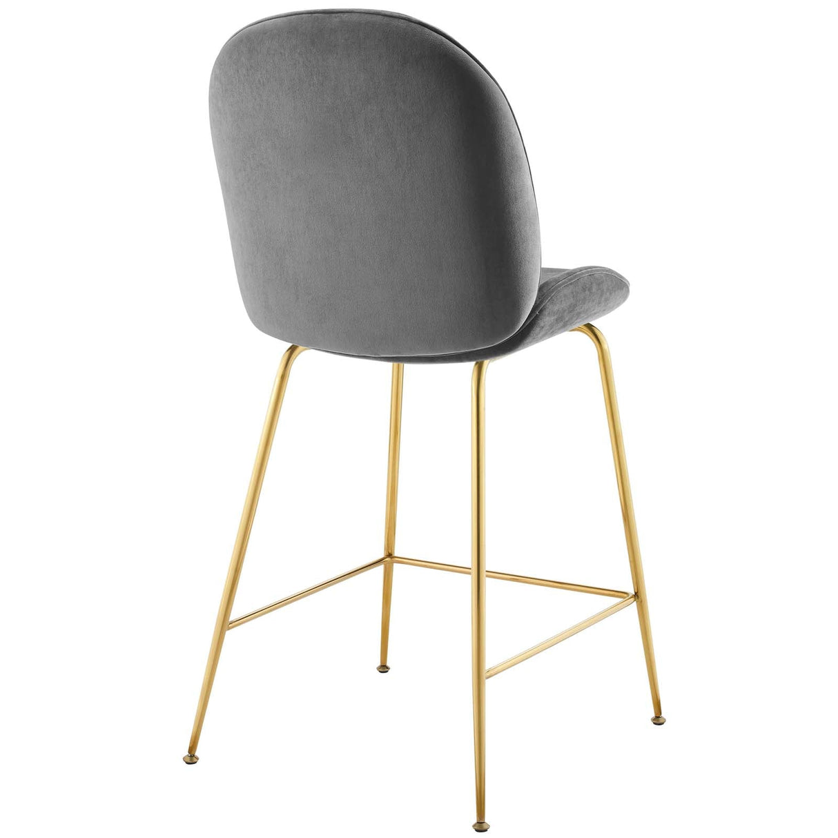 Scoop Gold Stainless Steel Leg Performance Velvet Counter Stool - Modern Glam & Stain-Resistant