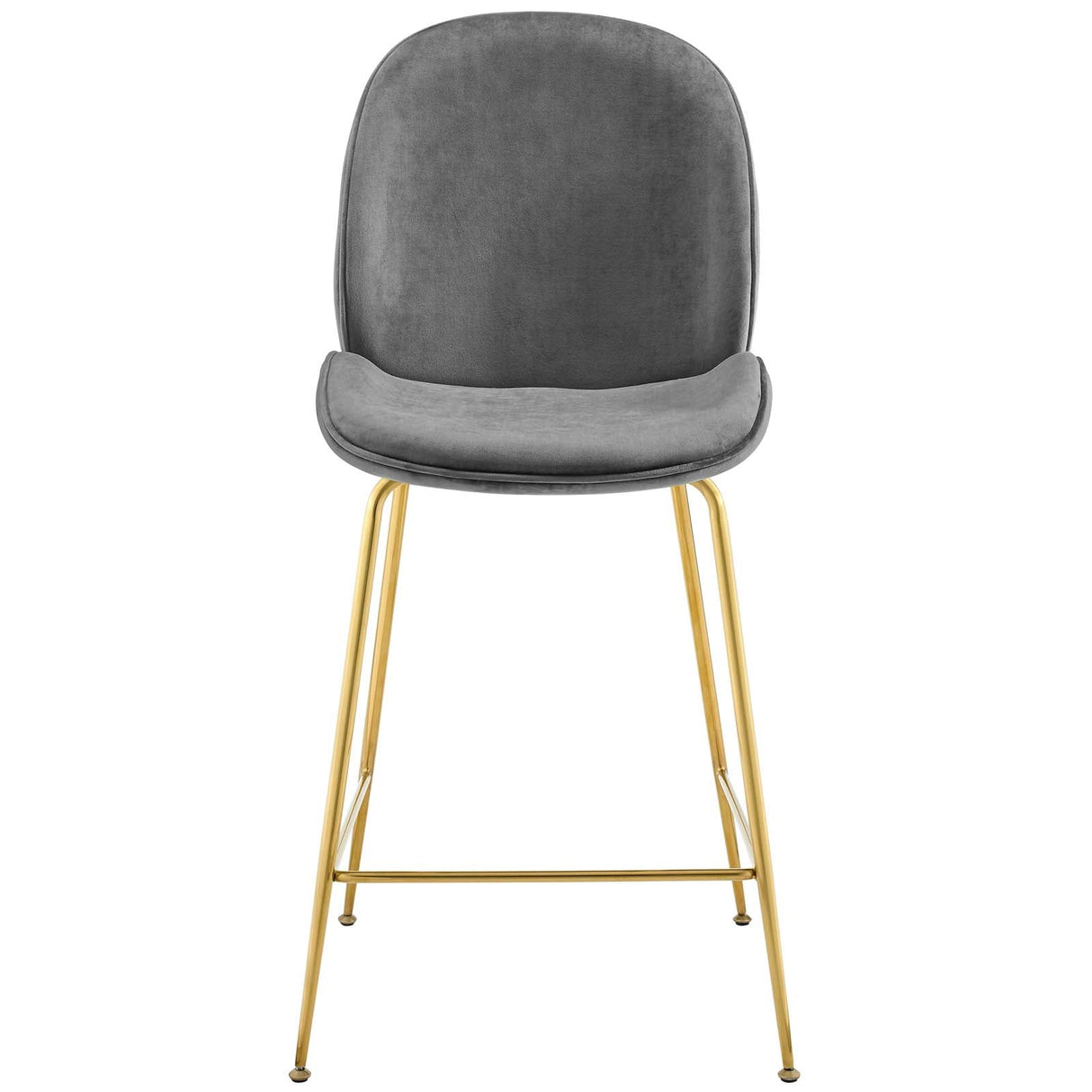 Scoop Gold Stainless Steel Leg Performance Velvet Counter Stool - Modern Glam & Stain-Resistant
