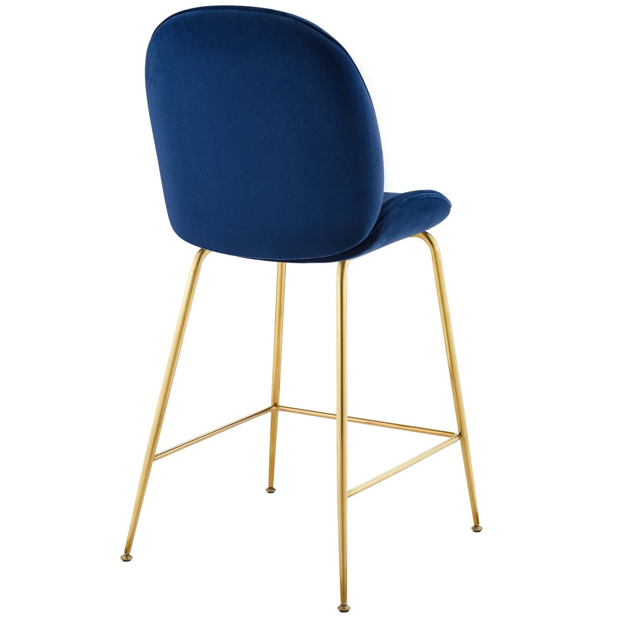 Scoop Gold Stainless Steel Leg Performance Velvet Counter Stool - Modern Glam & Stain-Resistant
