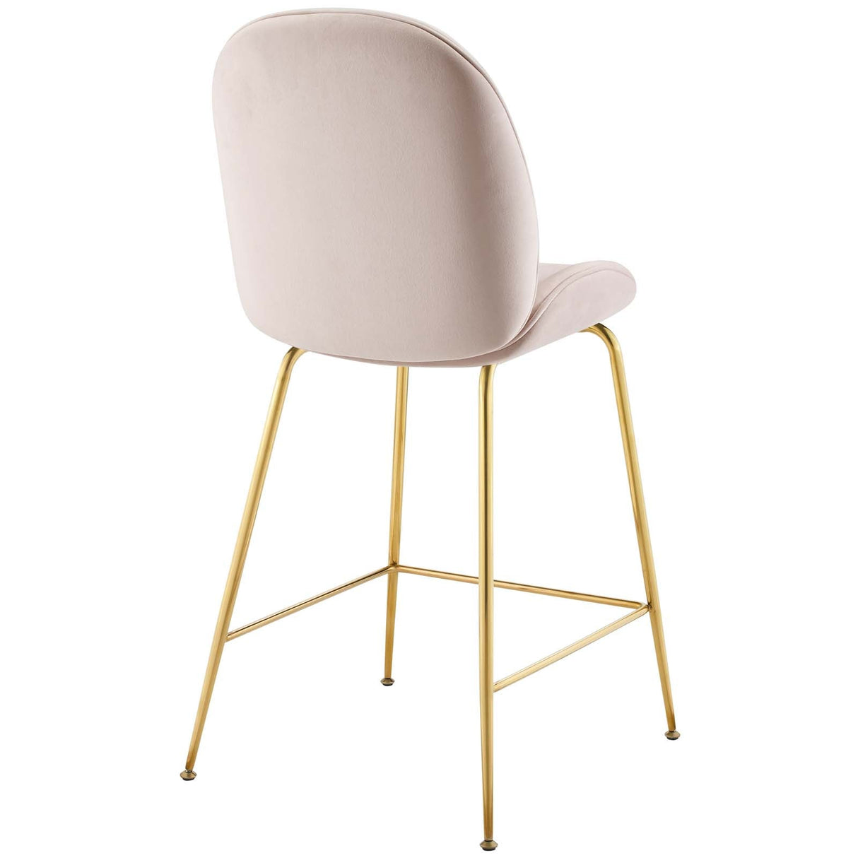 Scoop Gold Stainless Steel Leg Performance Velvet Counter Stool - Modern Glam & Stain-Resistant
