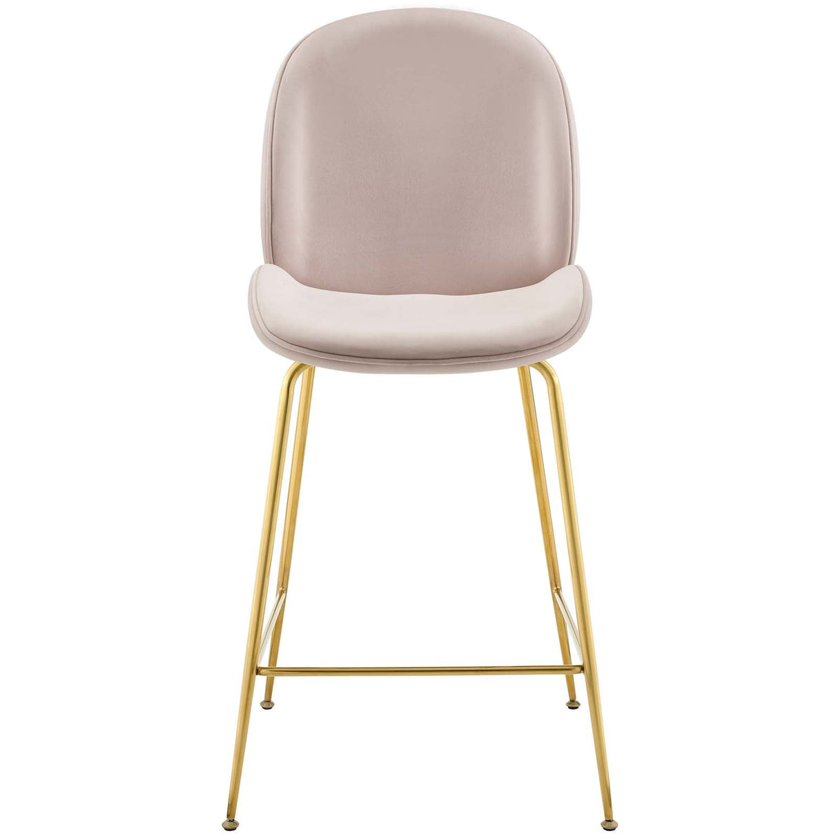 Scoop Gold Stainless Steel Leg Performance Velvet Counter Stool - Modern Glam & Stain-Resistant