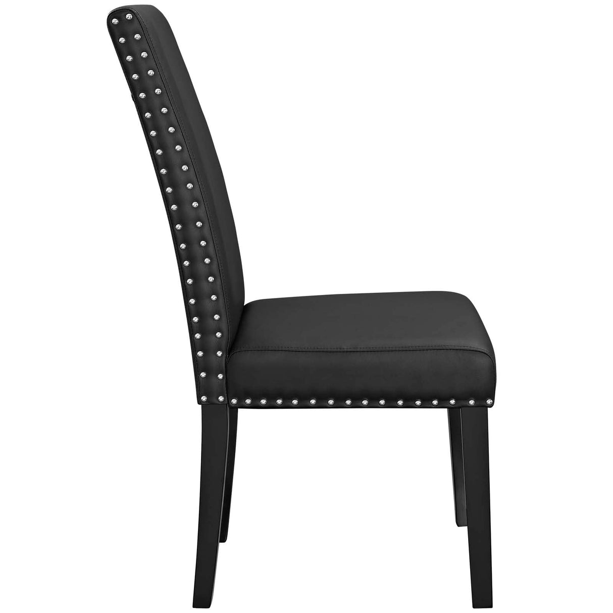 Parcel Dining Side Chair Vinyl Set of 2 - Transitional Modern Style & Elegant Nailhead Trim