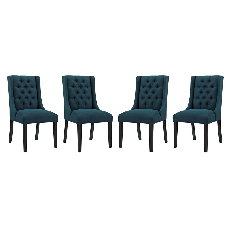 Baronet Upholstered Fabric Dining Chair Set of 4 - French Vintage & Button-Tufted Elegance