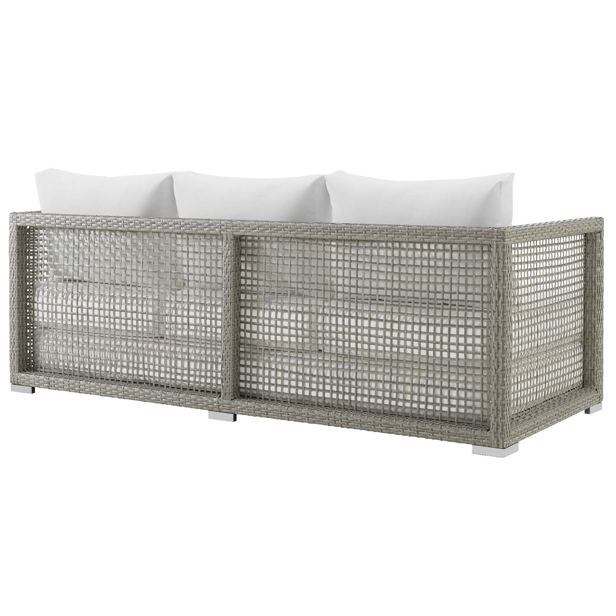 Aura 6 Piece Outdoor Patio Wicker Rattan Set - Modern Coastal & Weather-Resistant Sectional
