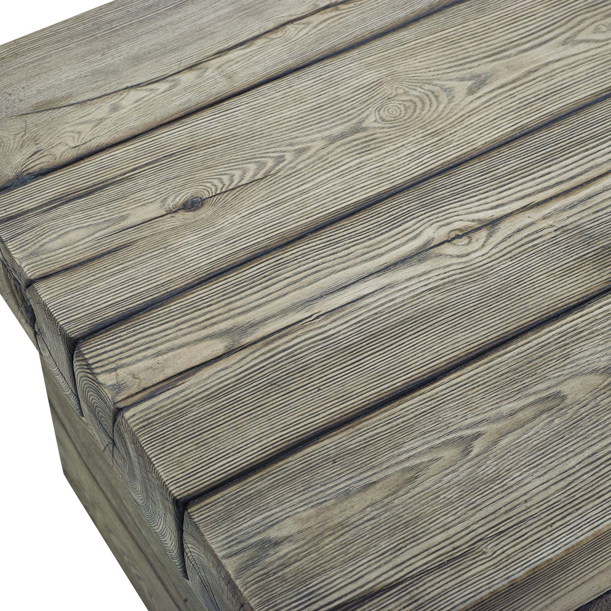 Manteo Rustic Coastal Outdoor Patio Side Table - Modern Driftwood Finish & Weather-Resistant End Table