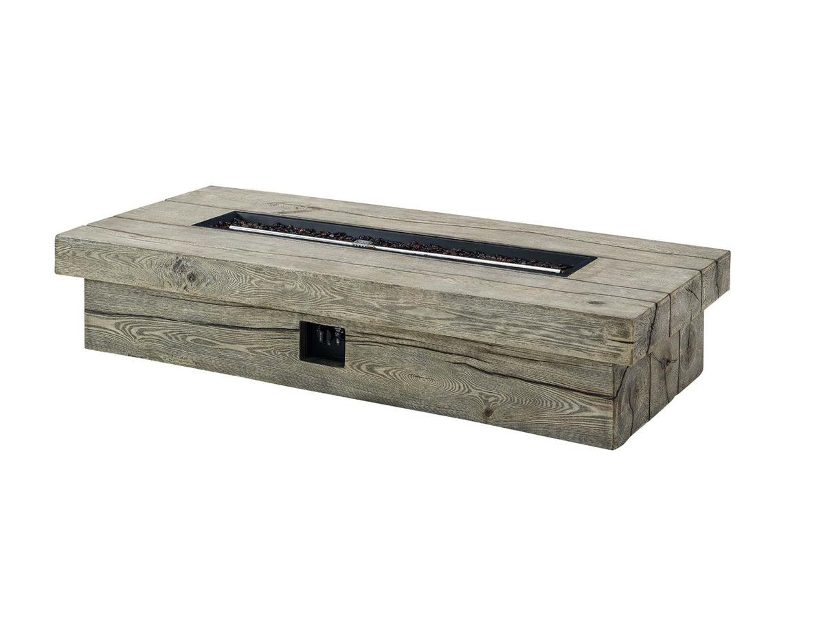 Manteo 70" Rectangular Outdoor Patio Fire Pit Table - Rustic Coastal & Weather-Resistant