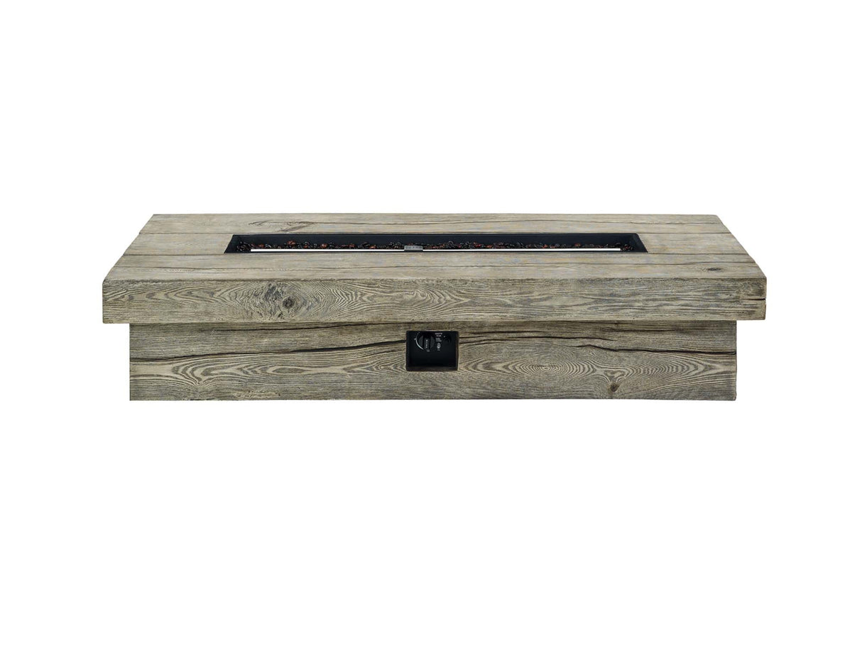 Manteo 70" Rectangular Outdoor Patio Fire Pit Table - Rustic Coastal & Weather-Resistant
