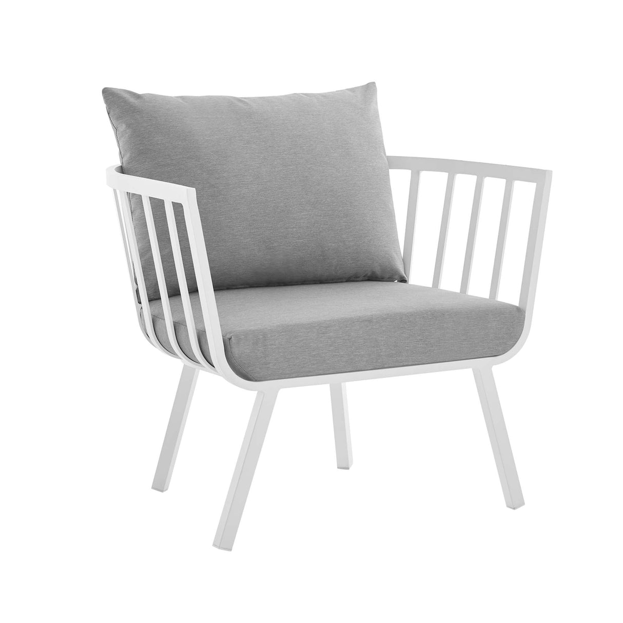 Riverside Outdoor Patio Aluminum Armchair - Coastal Modern & All-Weather Poolside Seating