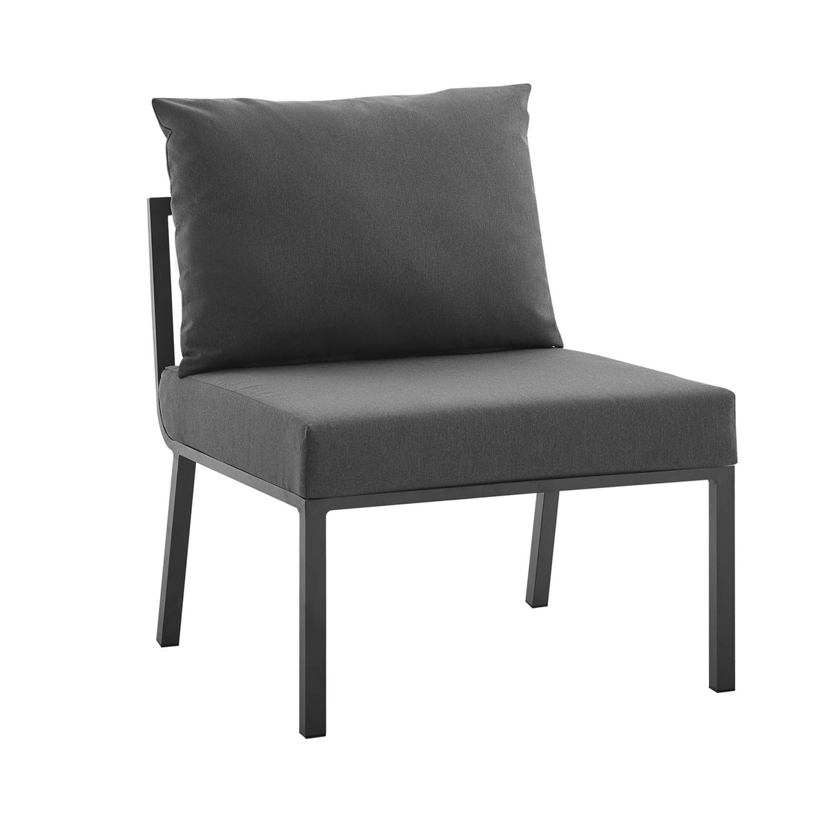 Riverside Outdoor Patio Aluminum Armless Chair - Coastal Modern & Modular Seating