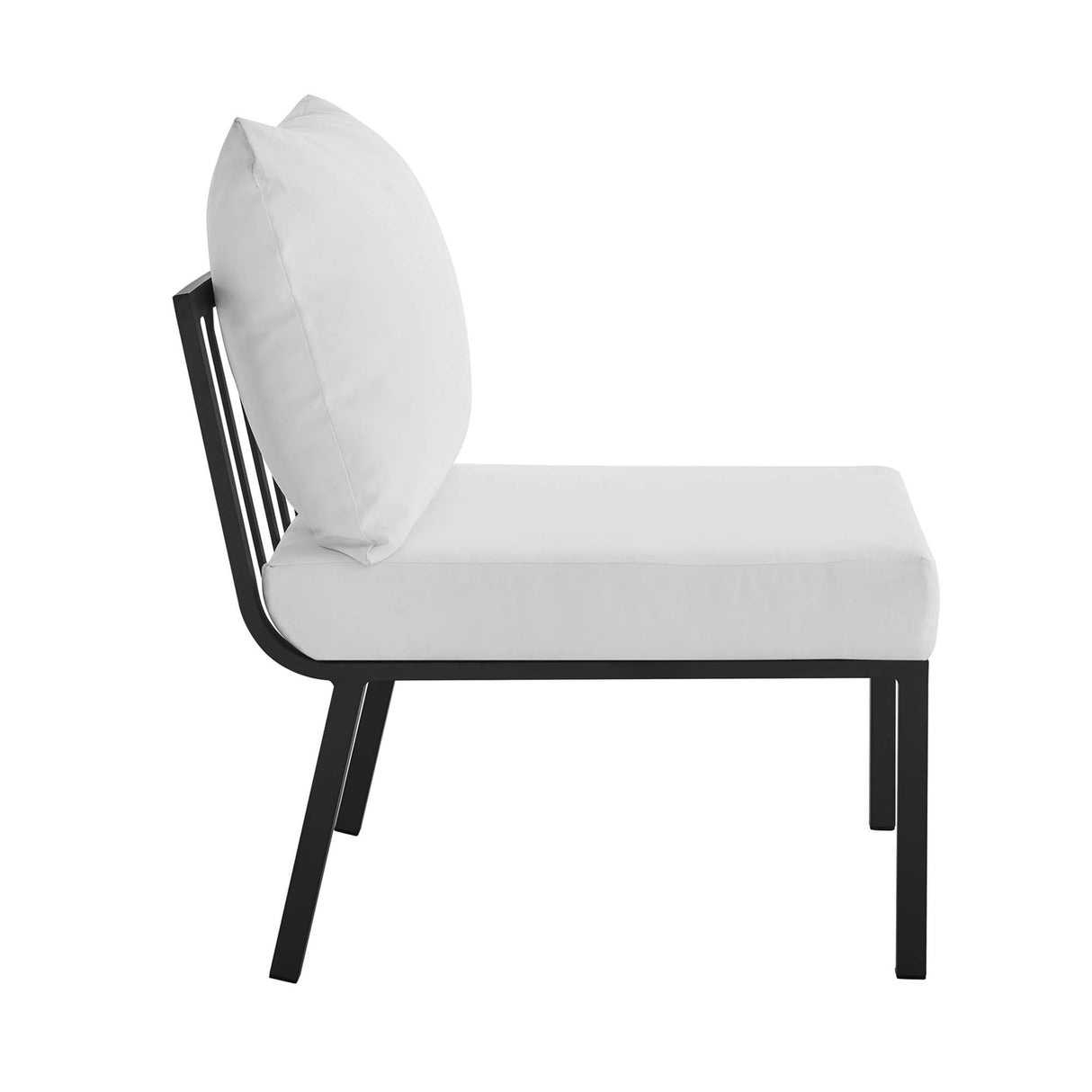 Riverside Outdoor Patio Aluminum Armless Chair - Coastal Modern & Modular Seating