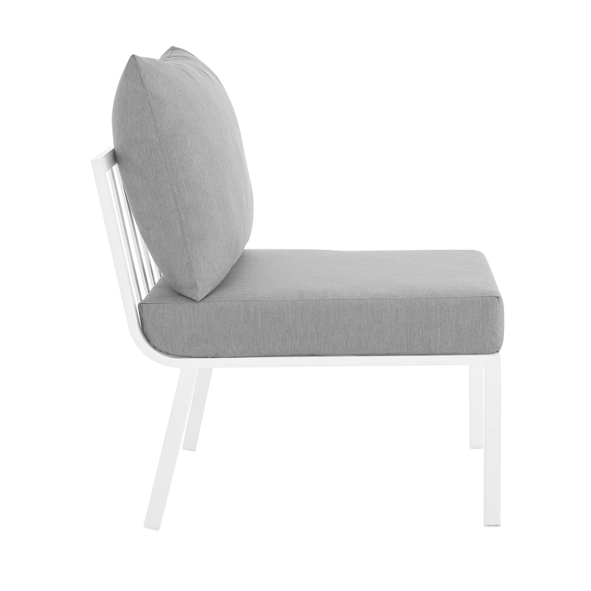 Riverside Outdoor Patio Aluminum Armless Chair - Coastal Modern & Modular Seating