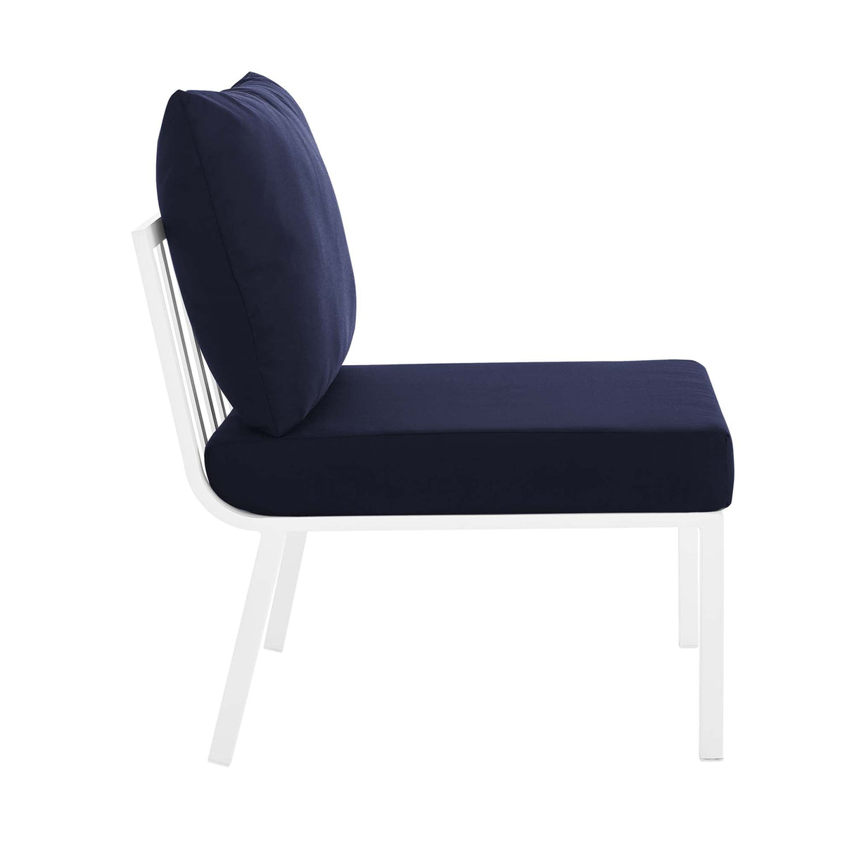 Riverside Outdoor Patio Aluminum Armless Chair - Coastal Modern & Modular Seating