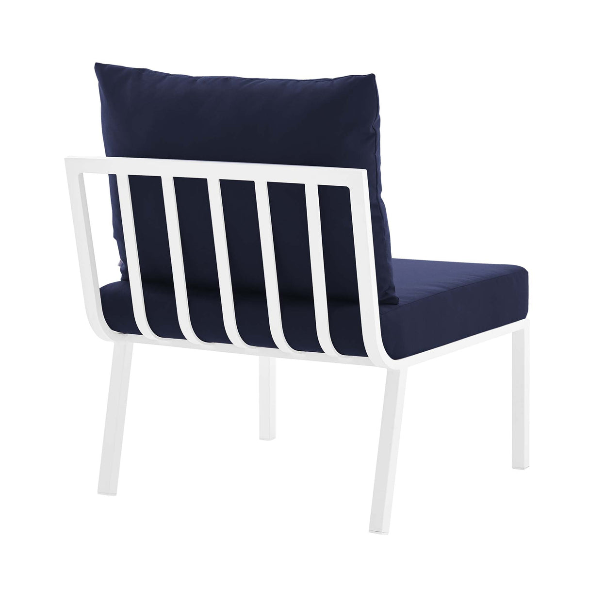Riverside Outdoor Patio Aluminum Armless Chair - Coastal Modern & Modular Seating