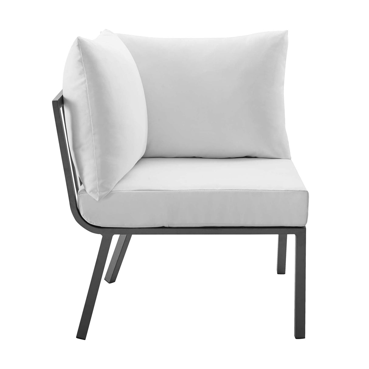 Riverside Outdoor Patio Aluminum Corner Chair - Coastal Modern & Modular Sectional Component