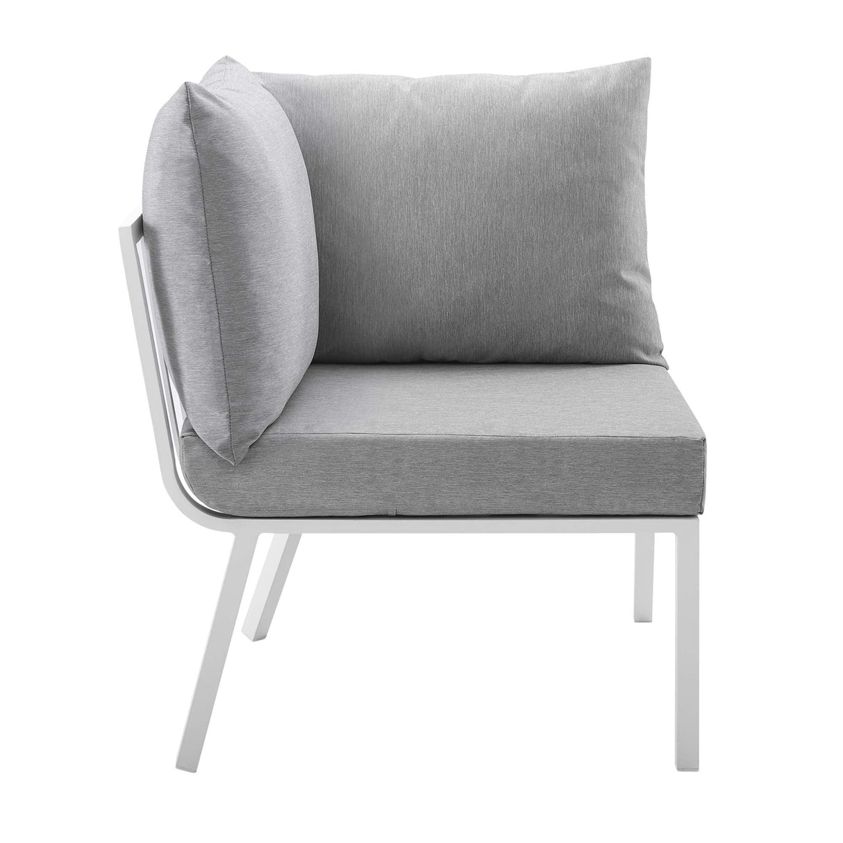 Riverside Outdoor Patio Aluminum Corner Chair - Coastal Modern & Modular Sectional Component