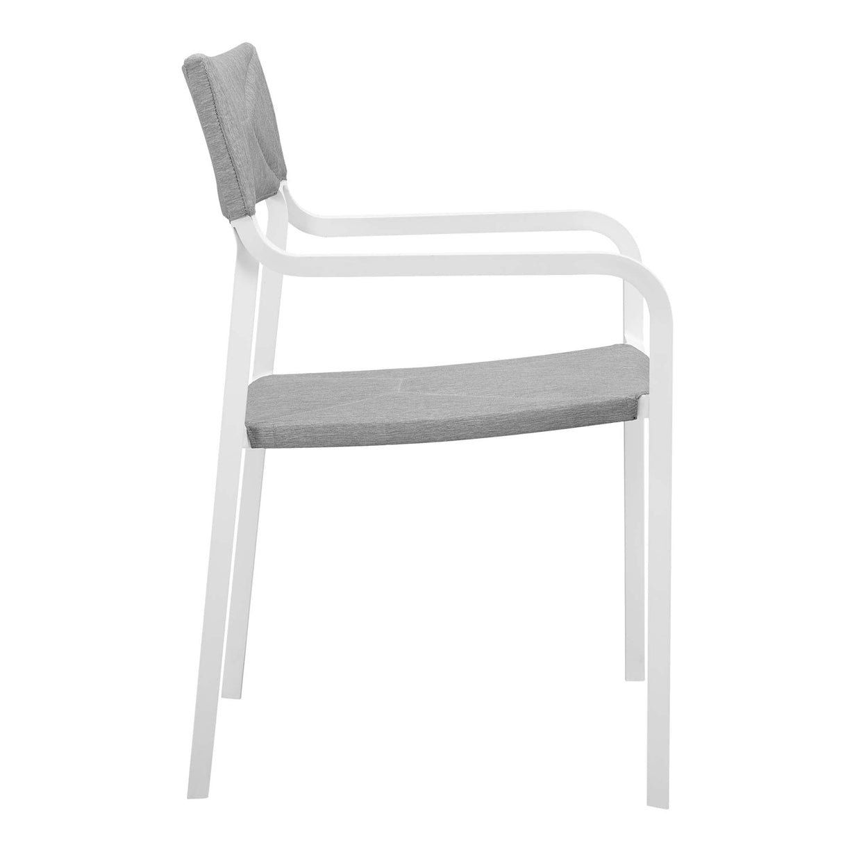 Raleigh Stackable Outdoor Patio Aluminum Dining Armchair - Minimalist & UV-Resistant