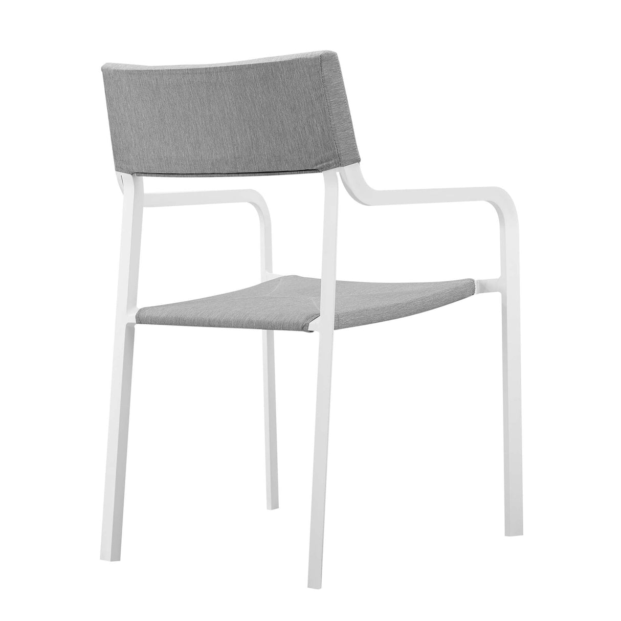 Raleigh Stackable Outdoor Patio Aluminum Dining Armchair - Minimalist & UV-Resistant