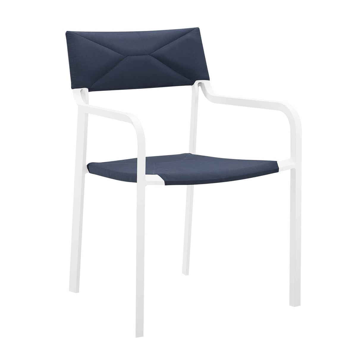 Raleigh Stackable Outdoor Patio Aluminum Dining Armchair - Minimalist & UV-Resistant