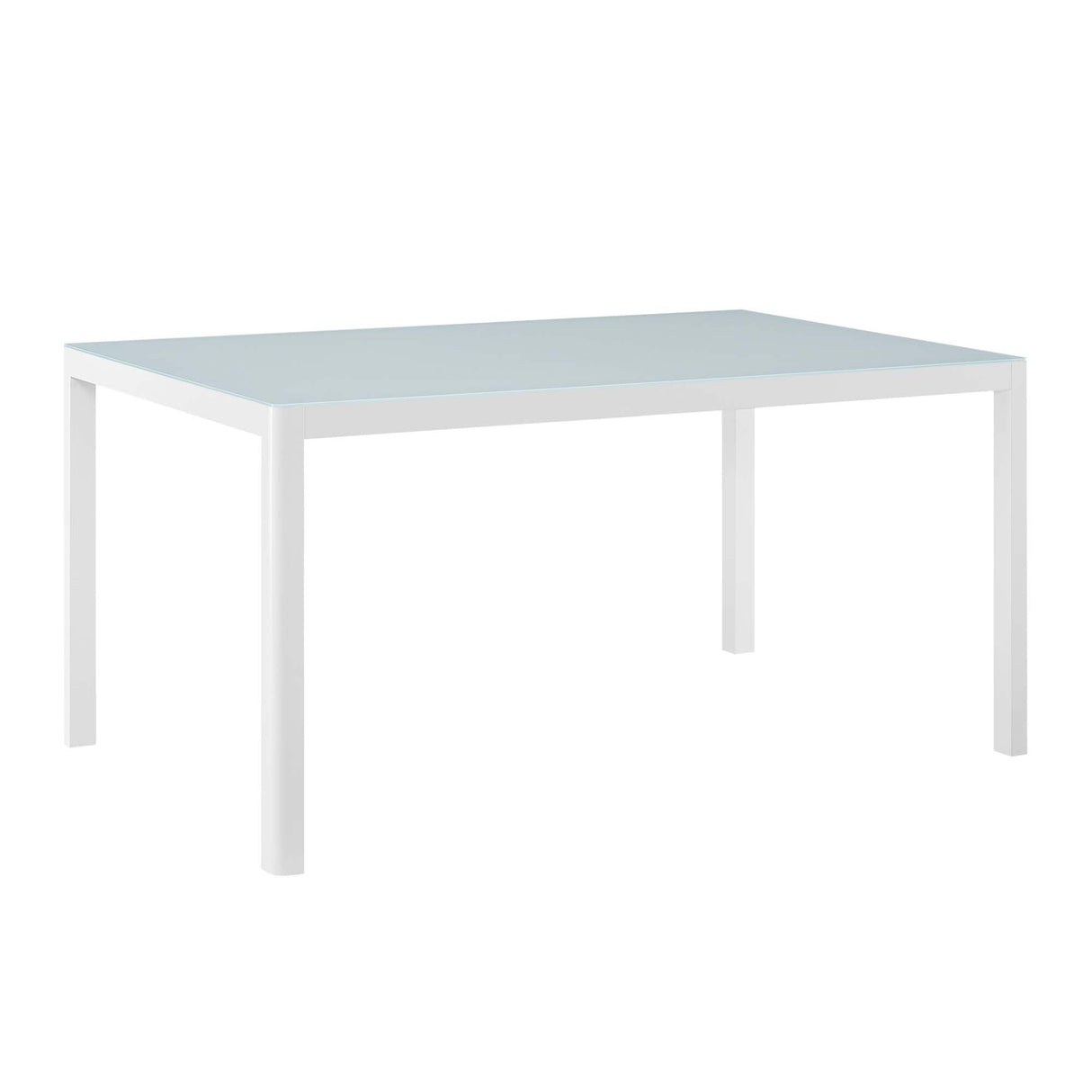 Raleigh 59" Outdoor Patio Aluminum Dining Table - Modern Coastal & Weather-Resistant