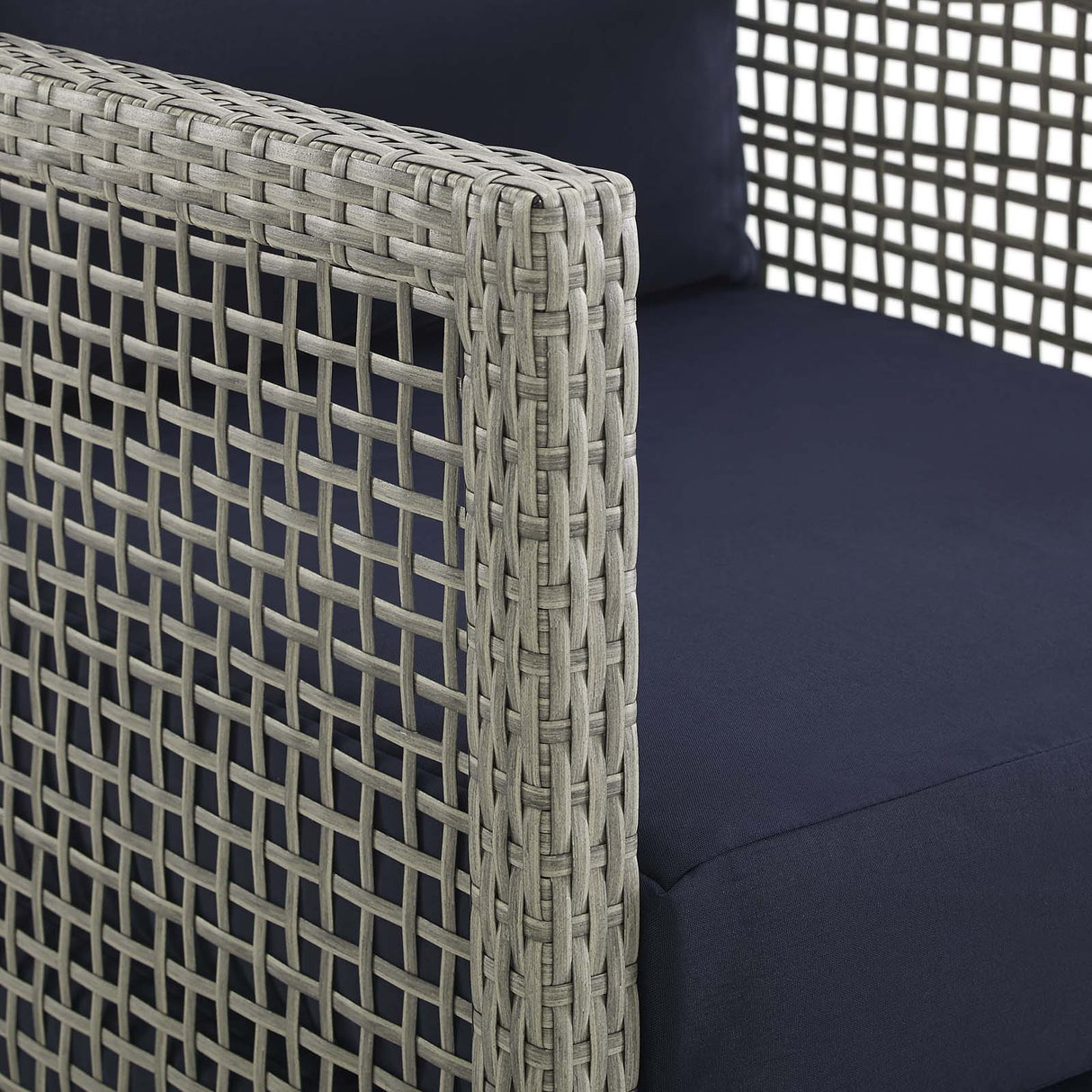 Aura 3 Piece Outdoor Patio Wicker Rattan Set - Contemporary Coastal & Weather-Resistant