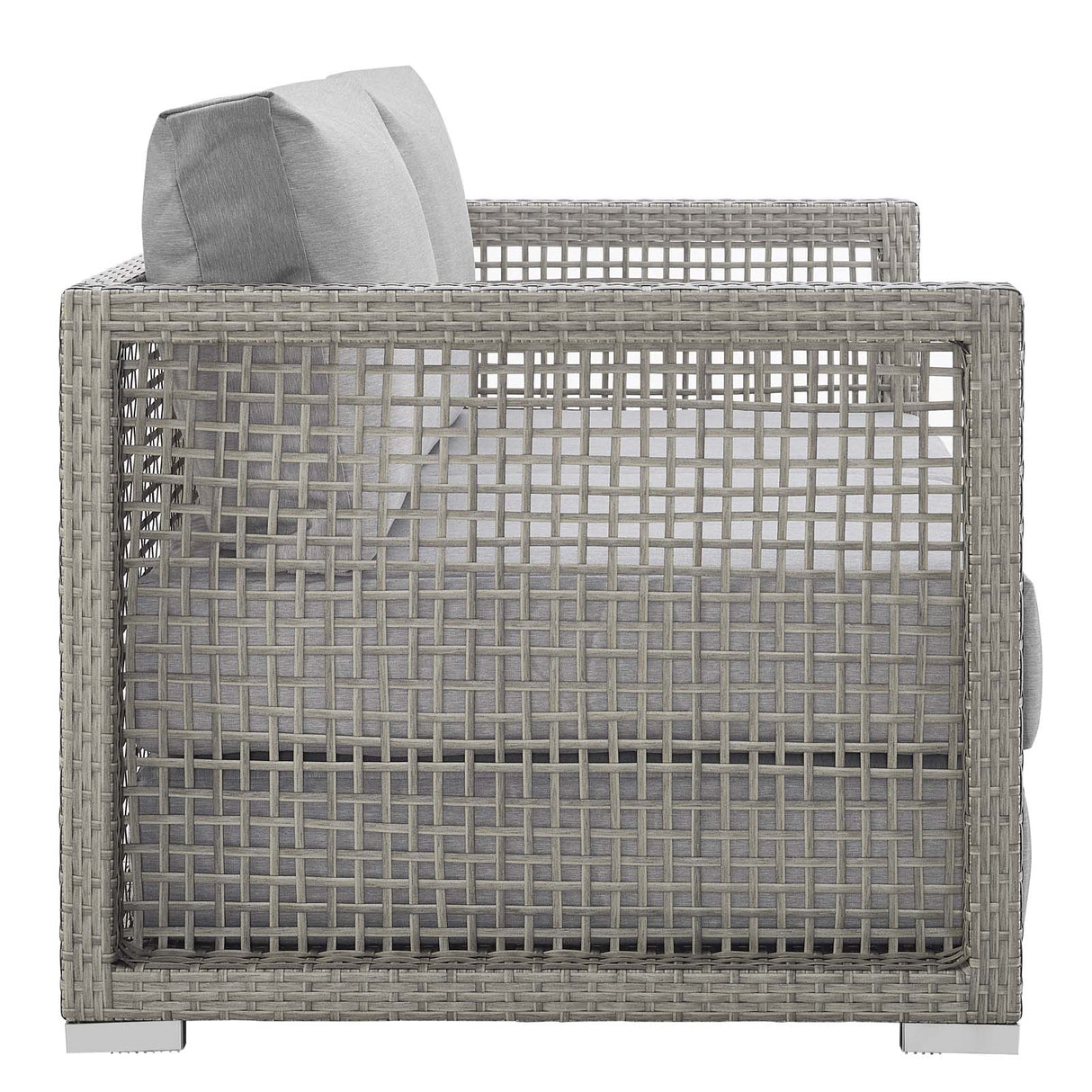 Aura 3 Piece Outdoor Patio Wicker Rattan Set - Modern Coastal & Weather-Resistant
