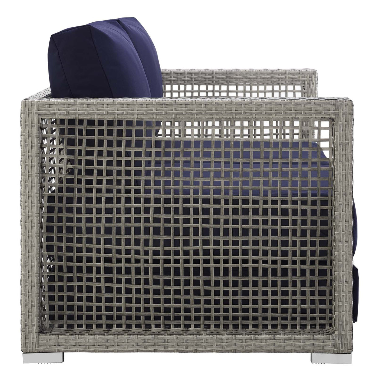 Aura 3 Piece Outdoor Patio Wicker Rattan Set - Modern Coastal & Weather-Resistant