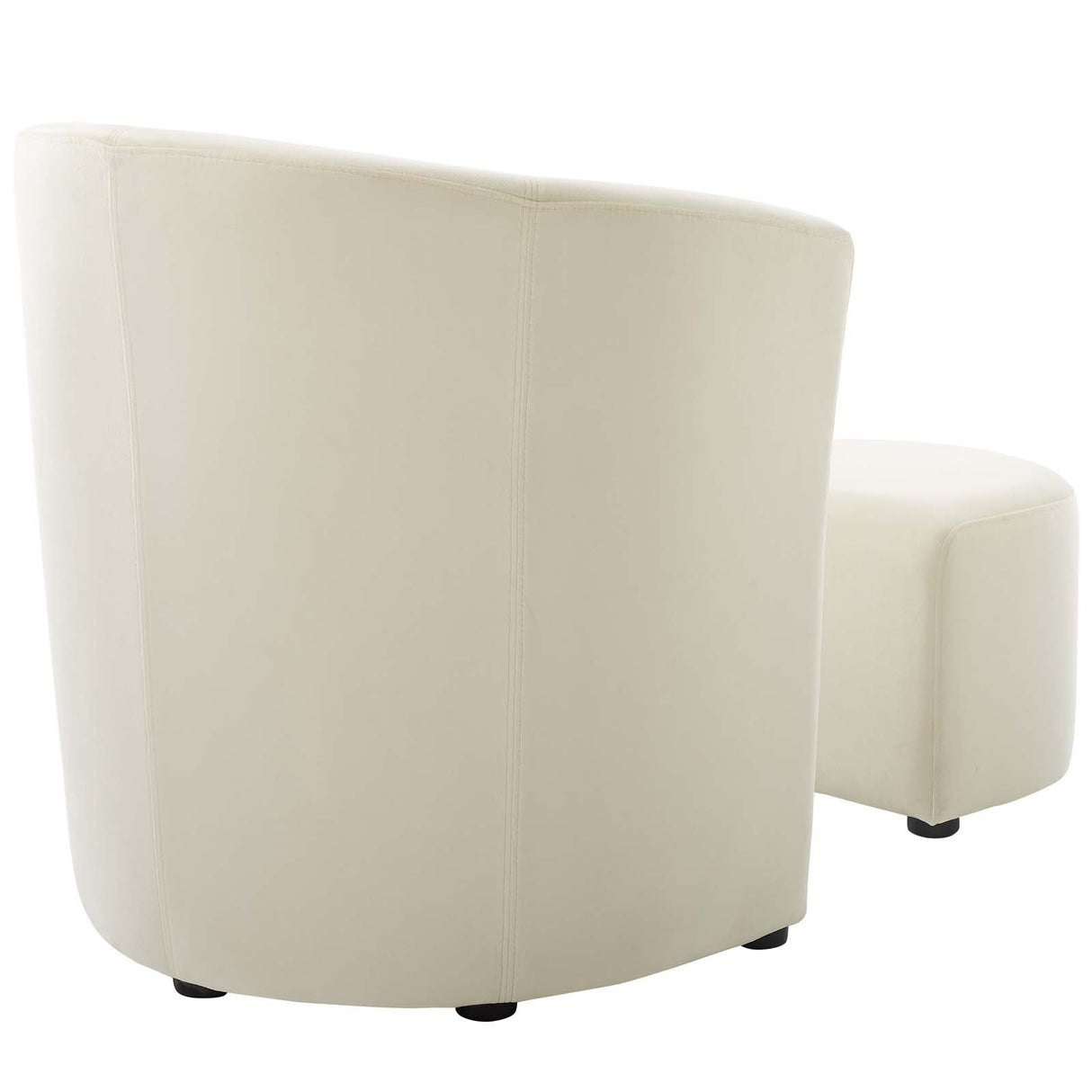 Divulge Performance Velvet Arm Chair and Ottoman Set - Mid-Century Modern & Space-Saving Seating