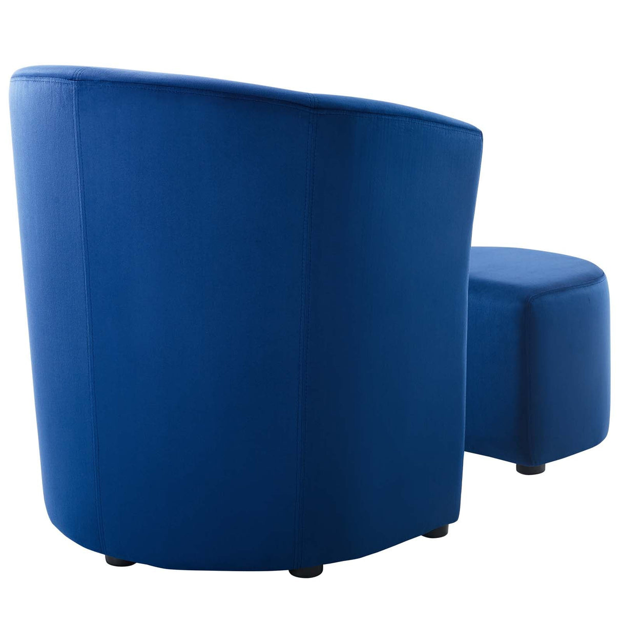 Divulge Performance Velvet Arm Chair and Ottoman Set - Mid-Century Modern & Space-Saving Seating