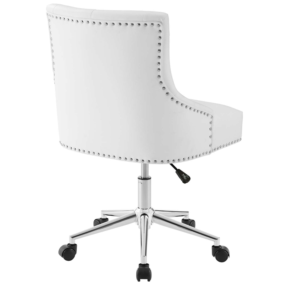 Regent Tufted Button Swivel Faux Leather Office Chair - French Vintage & Height-Adjustable Executive Seating