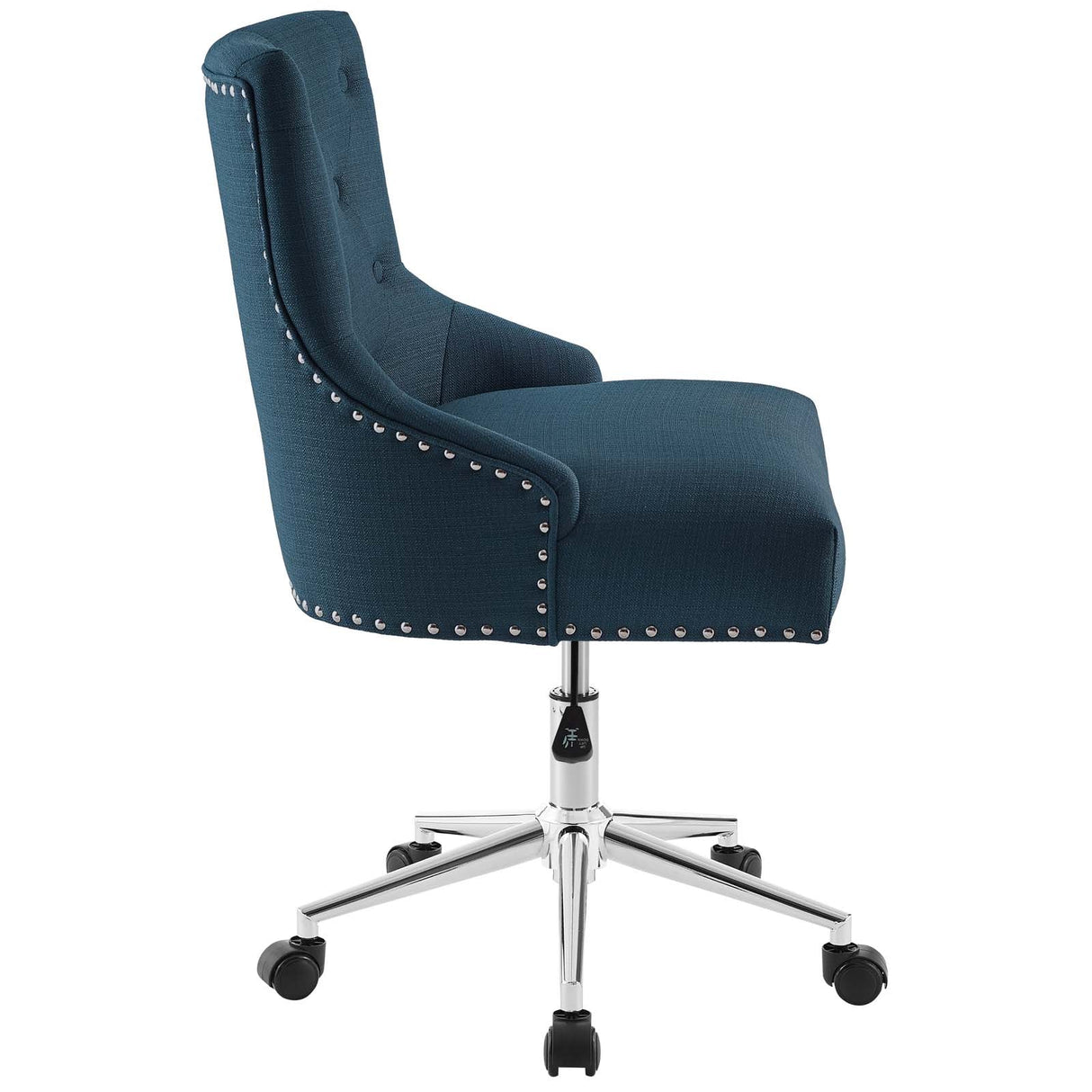 Regent Tufted Button Swivel Upholstered Fabric Office Chair - French Vintage Style & Height Adjustable