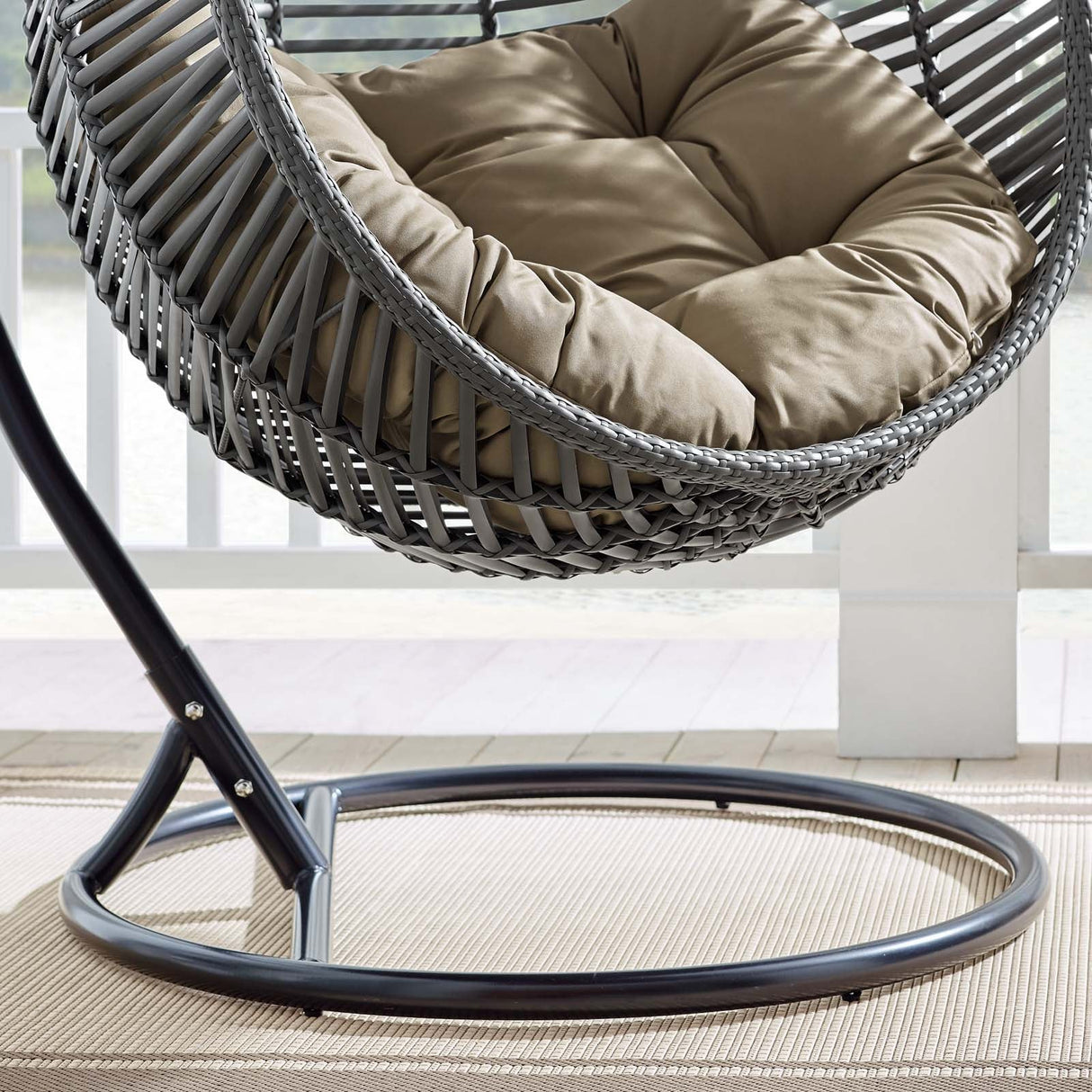 Garner Teardrop Outdoor Patio Swing Chair - Modern Boho & Weather-Resistant