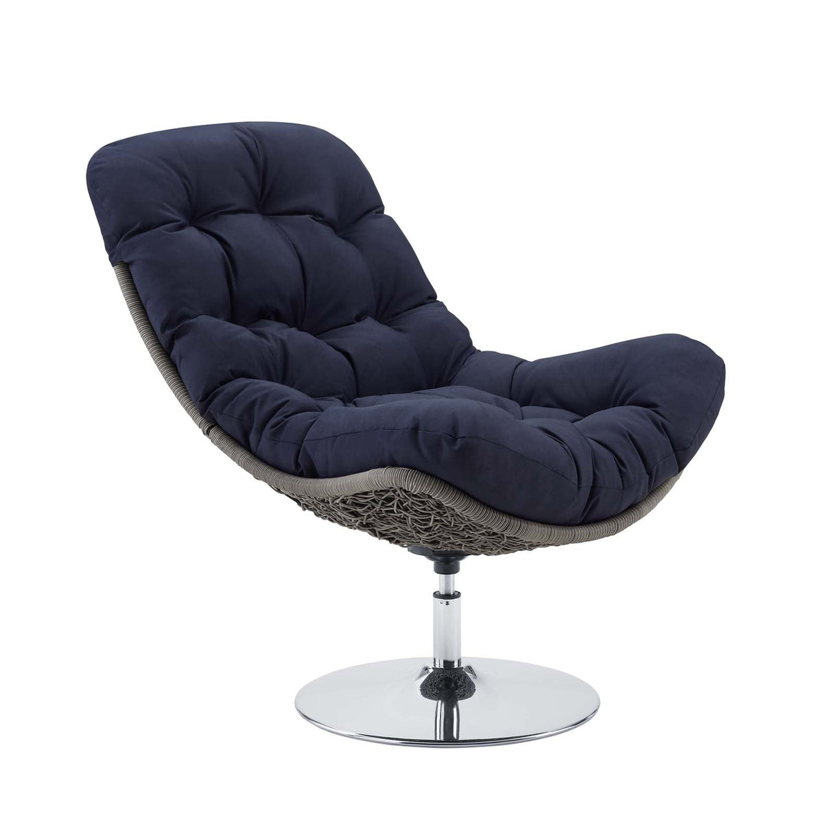 Brighton Wicker Rattan Outdoor Patio Swivel Lounge Chair - Modern Coastal & 360-Degree Motion