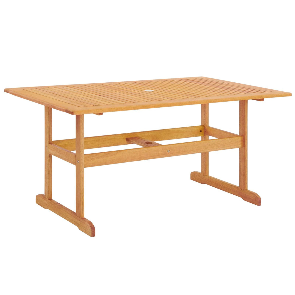 Hatteras 59" Rectangle Outdoor Patio Eucalyptus Wood Dining Table - Modern Coastal & Weather-Resistant
