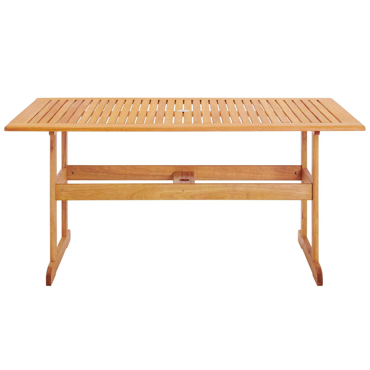 Hatteras 59" Rectangle Outdoor Patio Eucalyptus Wood Dining Table - Modern Coastal & Weather-Resistant