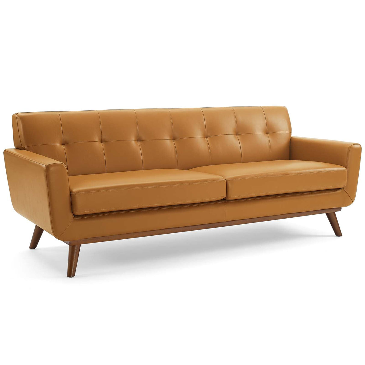 Engage Top-Grain Leather Living Room Lounge Sofa - Mid-Century Modern & Premium Seating