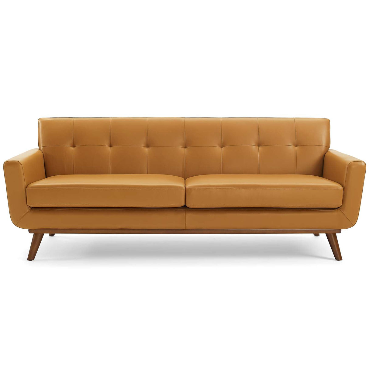 Engage Top-Grain Leather Living Room Lounge Sofa - Mid-Century Modern & Premium Seating