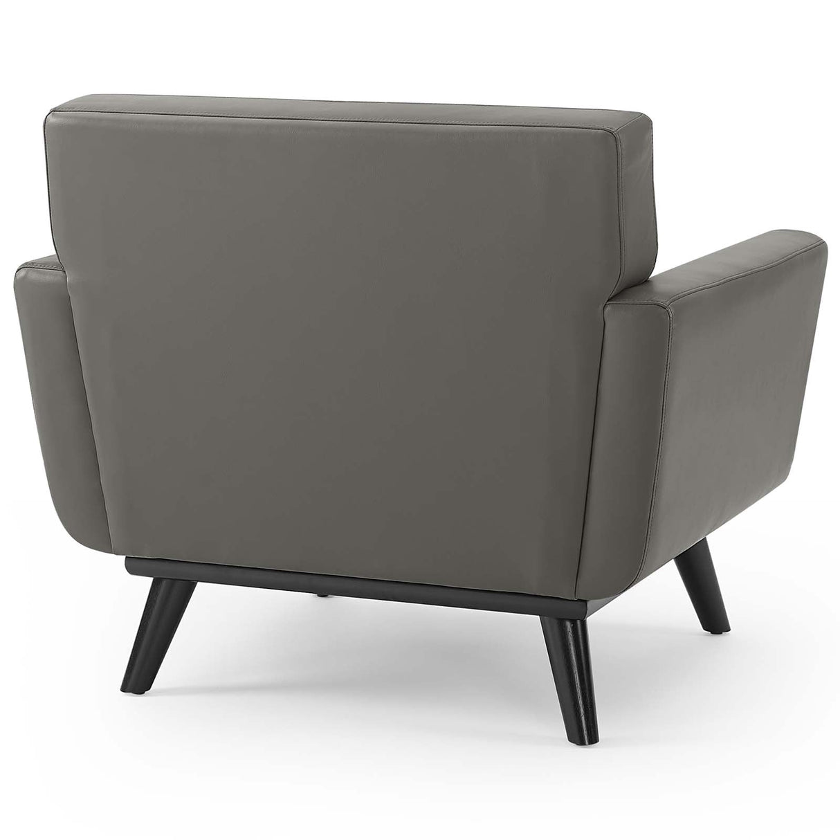 Engage Top-Grain Leather Living Room Lounge Accent Armchair - Mid-Century Modern & Top-Grain Leather