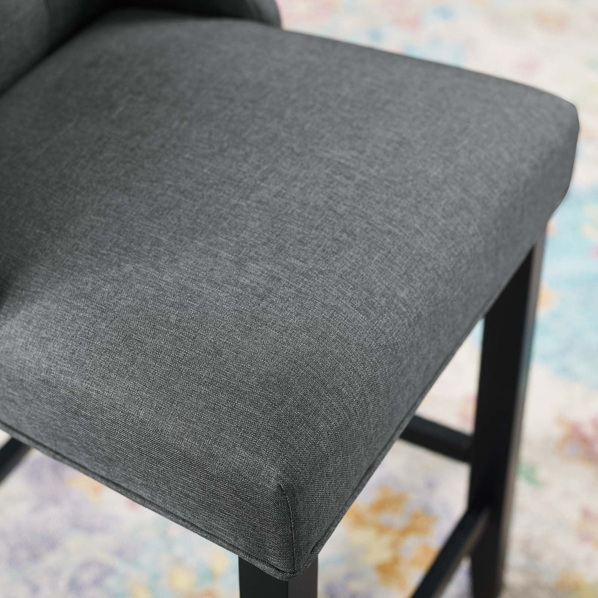Baronet Tufted Button Upholstered Fabric Counter Stool - Modern Glam & Dense Foam Seating