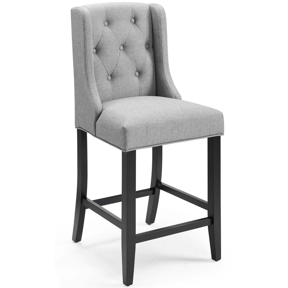 Baronet Tufted Button Upholstered Fabric Counter Stool - Modern Glam & Dense Foam Seating
