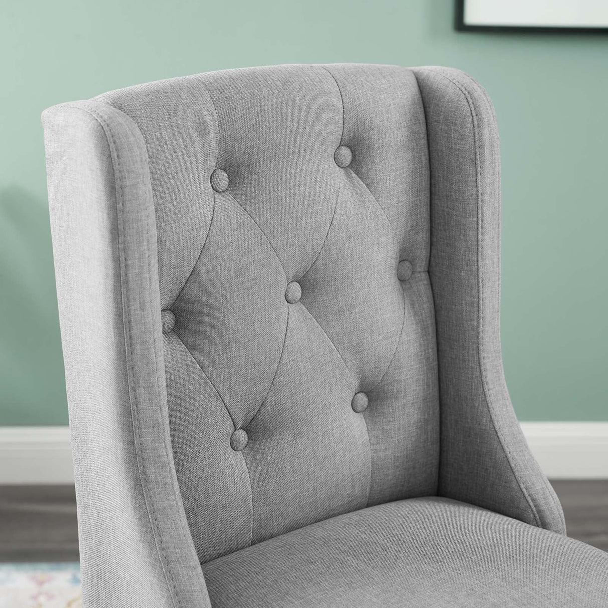 Baronet Tufted Button Upholstered Fabric Counter Stool - Modern Glam & Dense Foam Seating