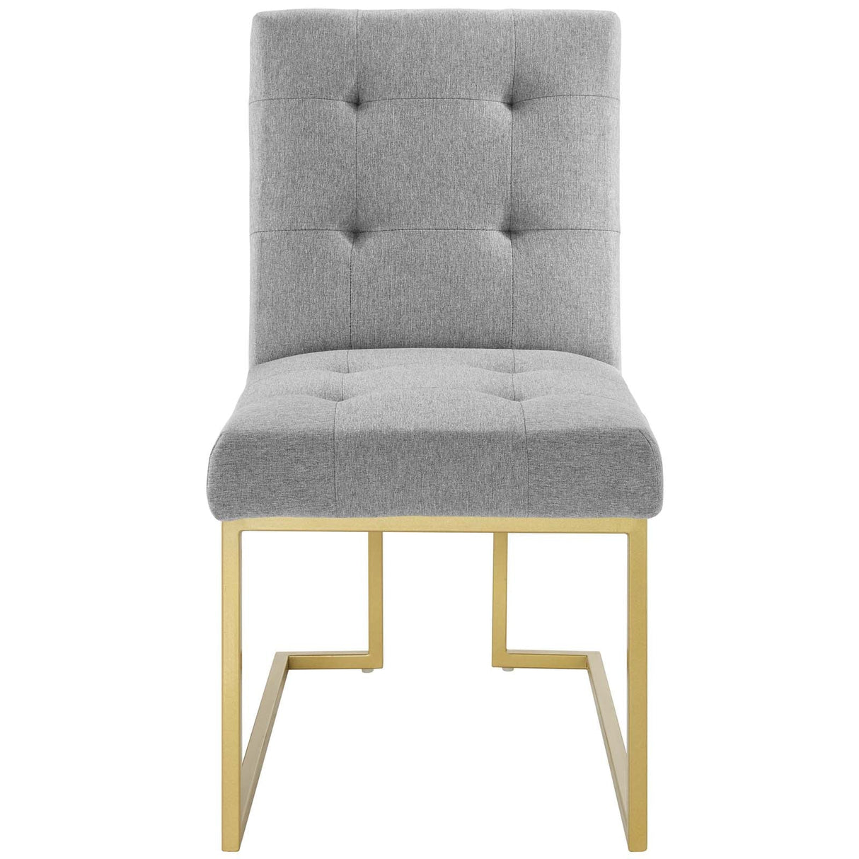 Privy Gold Stainless Steel Upholstered Fabric Dining Accent Chair - Glam Deco & Gold Geometric Base