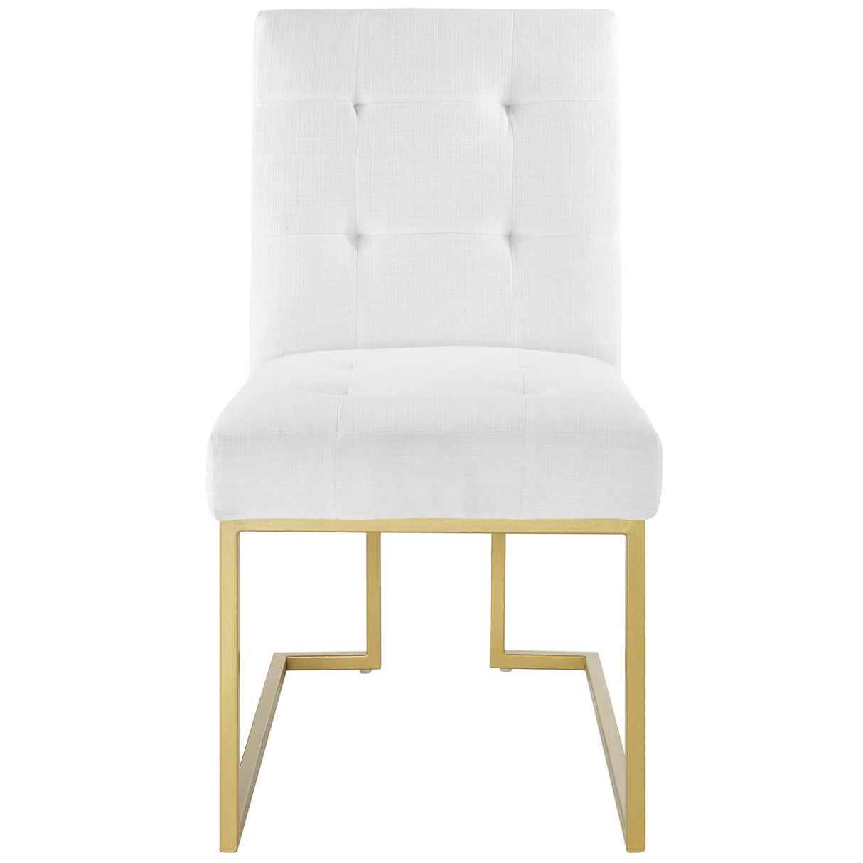 Privy Gold Stainless Steel Upholstered Fabric Dining Accent Chair - Glam Deco & Gold Geometric Base