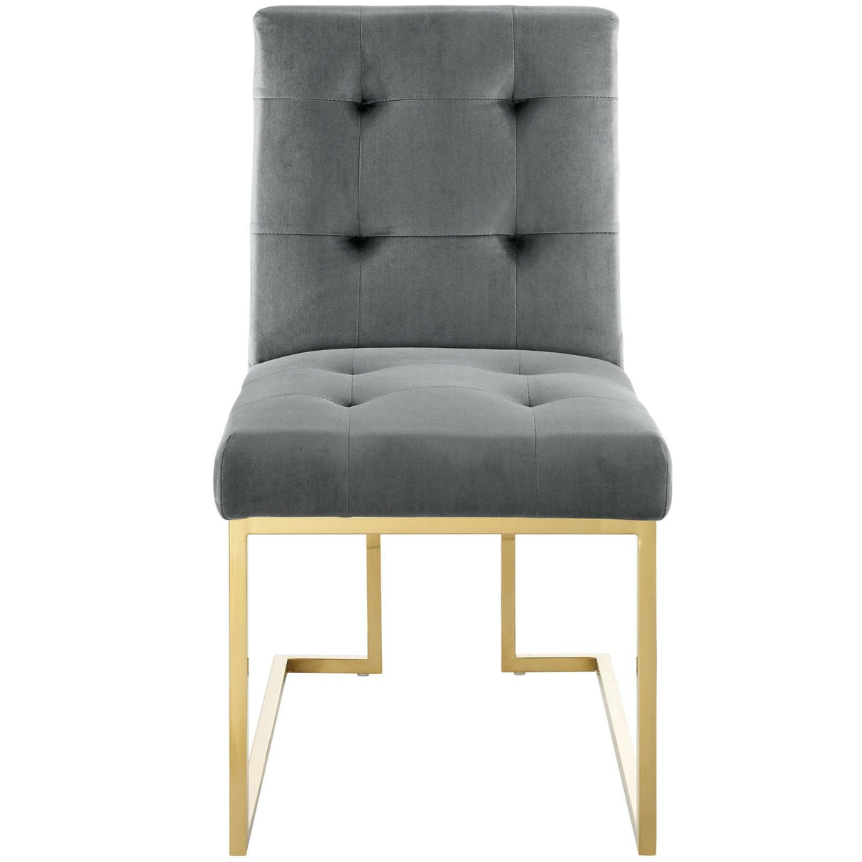 Privy Gold Stainless Steel Performance Velvet Dining Chair - Glam Deco & Stain-Resistant