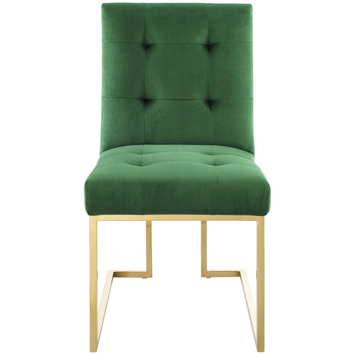 Privy Gold Stainless Steel Performance Velvet Dining Chair - Glam Deco & Stain-Resistant