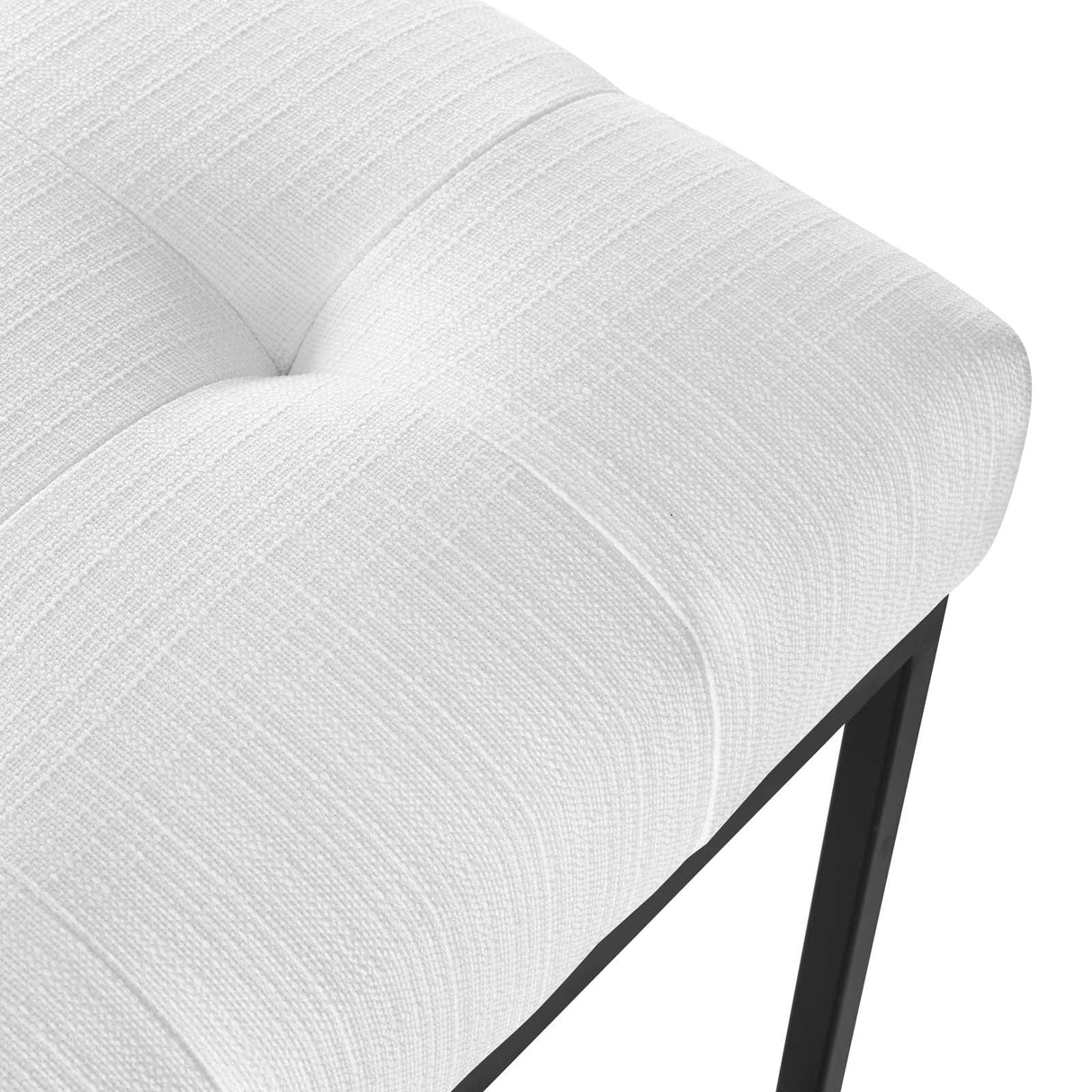 Privy Black Stainless Steel Upholstered Fabric Dining Chair - Glam Deco & Modern Kitchen Seating