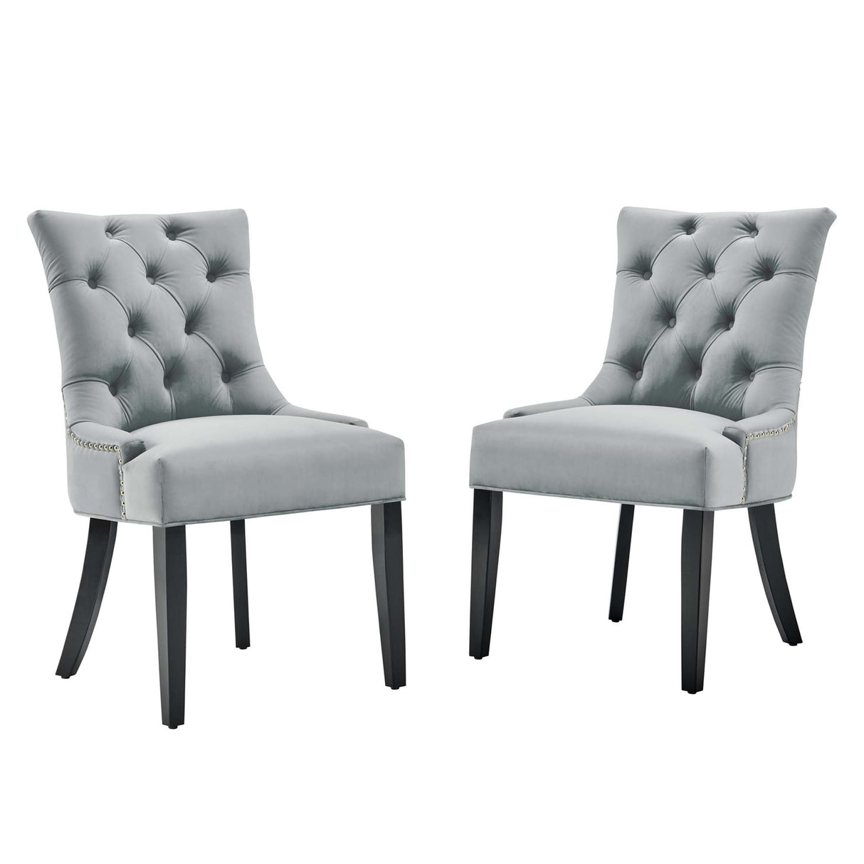 Regent Tufted Performance Velvet Dining Side Chairs - Set of 2 - French Vintage & Stain-Resistant
