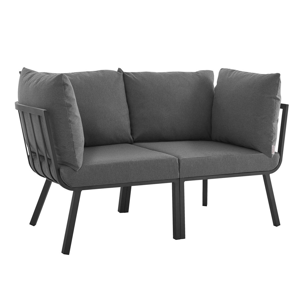 Riverside 2 Piece Outdoor Patio Aluminum Sectional Sofa Set - Coastal Modern & Weather-Resistant