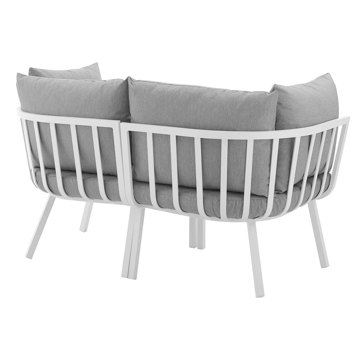 Riverside 2 Piece Outdoor Patio Aluminum Sectional Sofa Set - Coastal Modern & Weather-Resistant
